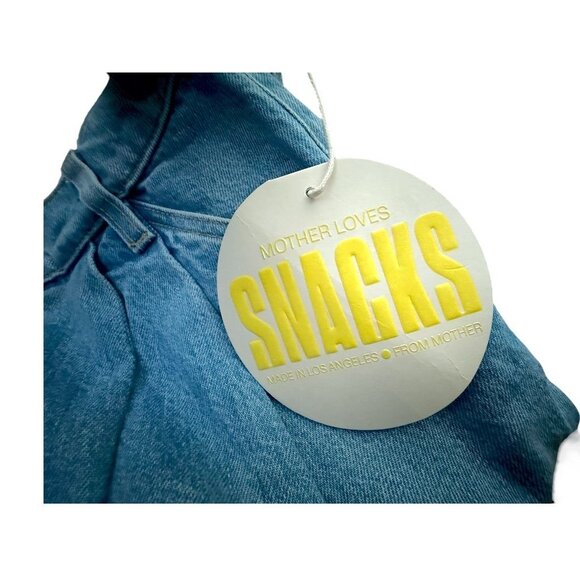 Mother Snack Double Prep Fun Dip Flood Fray Jeans Size 34 Cropped Raw Hem NWT - Picture 8 of 8